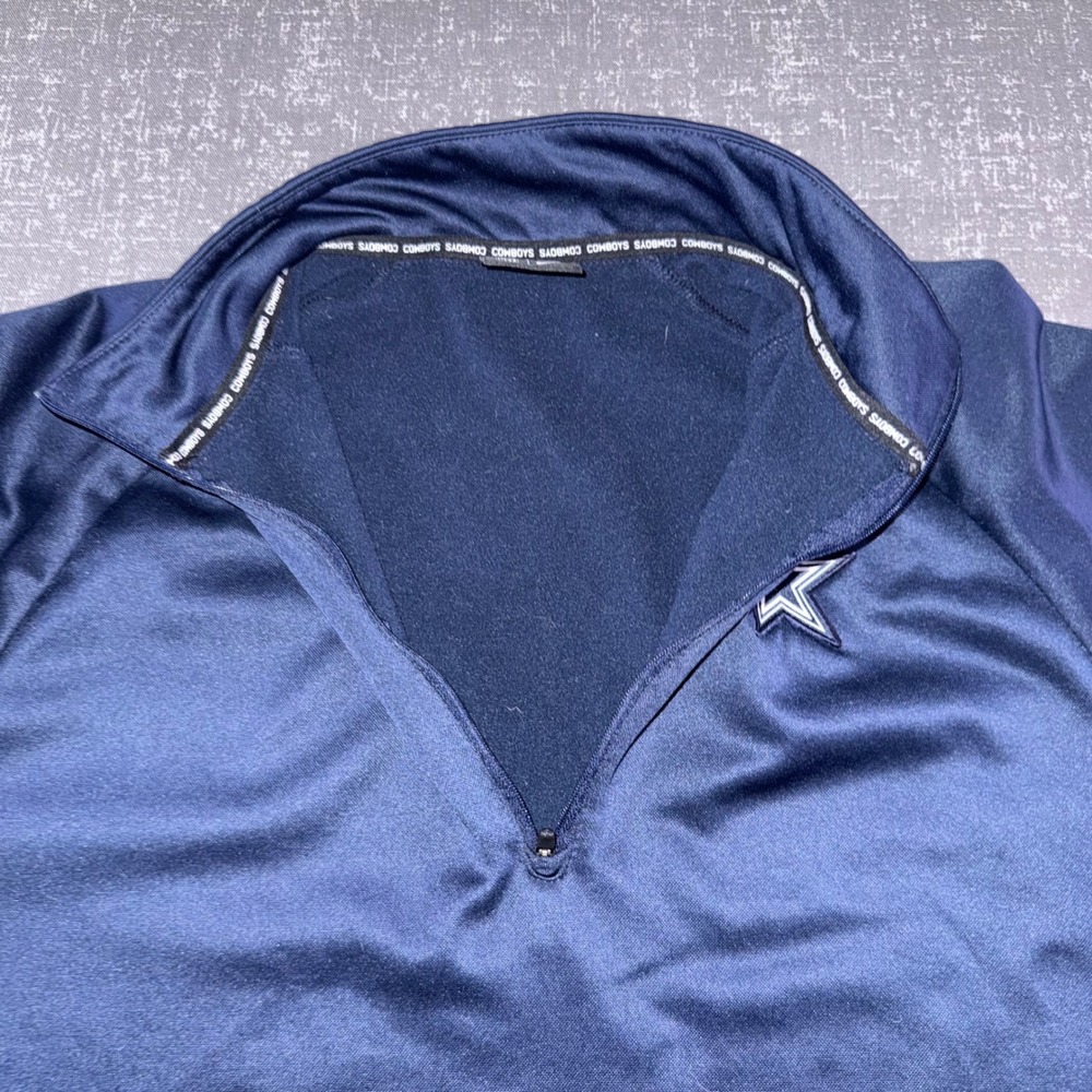 Nike NFL Dallas Cowboys Mens Large Quarter Zip Pullover Football Star Logo - Picture 7 of 10